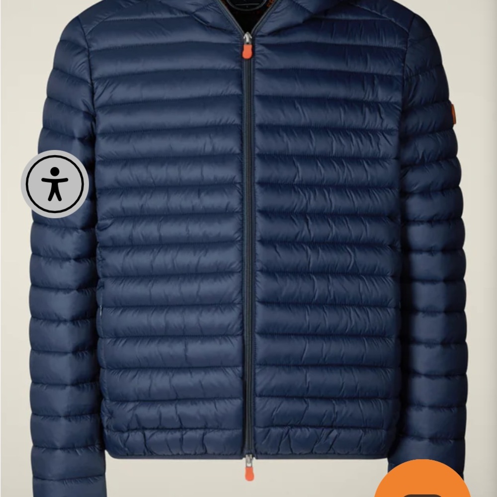 NWOT SAVE THE DUCK Men's navy ultra light Puffer Jacket